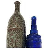 Bombay Company Neoclassical Empire Style Mahogany Marble Top Console Table with Decor Vase/Bottle