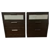 IKEA BRIMNES 3-Drawer Chest in Brown with Frosted Glass, Qty 2
