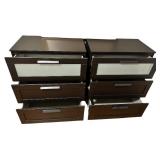 IKEA BRIMNES 3-Drawer Chest in Brown with Frosted Glass, Qty 2
