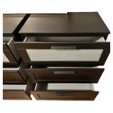 IKEA BRIMNES 3-Drawer Chest in Brown with Frosted Glass, Qty 2