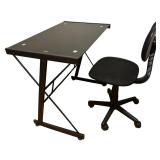Glasstop Computer Desk with Computer Chair Bundle