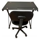 Glasstop Computer Desk with Computer Chair Bundle