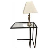 Glass C-Table with Lamp