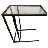 Glass C-Table with Lamp