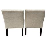 Armless Accent Chair (2) with Rubber Wood Legs and Throw Pillows (3)