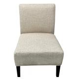 Armless Accent Chair (2) with Rubber Wood Legs and Throw Pillows (3)