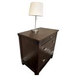 Nightstand-2-Drawers With Pull-Out Shelf and Lamp