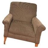 Oversized Upholstered Lounge Chairs, Brown, Qty 2 (?Ethan Allen flare arm chairs featuring textured brown upholstery and tapered wood legs)