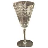 Vintage Fostoria "Washington/Eileen" Etched Crystal Water Goblets - Tall - Qty 2 | 7.5" tall, 3.5"D