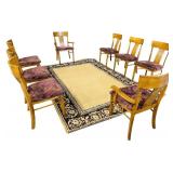 Rug with 8 Mid-Century Modern Heywood-Wakefield Dining Chairs | Rug: 6