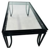 Ashley Furniture Black Glass Coffee Table 48" X 24" X 17 3/4"