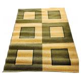 RUG: Mahdavis Geo Taupe Area Rug featuring 100% Heat-Set Poly Propylene Fibers | 88" X 61"