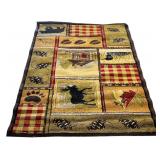RUG: Tayse Rugs Nature Multi-Color Indoor Area Rug featuring Rustic Cabin and Wildlife Imagery | 5