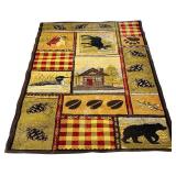 RUG: Tayse Rugs Nature Multi-Color Indoor Area Rug featuring Rustic Cabin and Wildlife Imagery | 5