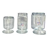 Anchor Hocking Heritage Hill Clear Glass Canister Jars - Qty 3