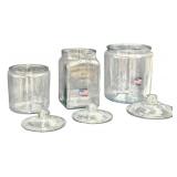 Anchor Hocking Heritage Hill Clear Glass Canister Jars - Qty 3