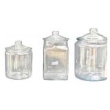 Anchor Hocking Heritage Hill Clear Glass Canister Jars - Qty 3