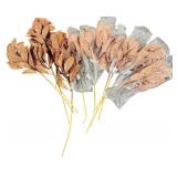 Artificial Copper Glittery Leaf Home Decor by Vic Ker Man 21" - Qty 12