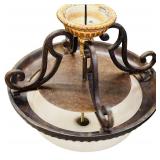Antique Lamp Bowl 15" X 5" | Hangs 17"