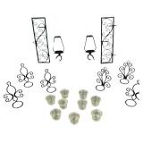 Home Decor Black Metal Scrolled Wall Sconces with Tealight Holders Bundle