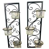 Home Decor Black Metal Scrolled Wall Sconces with Tealight Holders Bundle