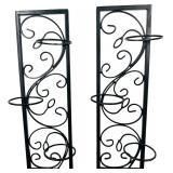 Home Decor Black Metal Scrolled Wall Sconces with Tealight Holders Bundle
