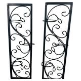 Home Decor Black Metal Scrolled Wall Sconces with Tealight Holders Bundle