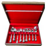 Oneida Silverware Tray with Spoons and Forks | 15 3/4" X 10 1/8" X 3 1/8"