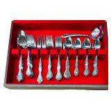 Oneida Silverware Tray with Spoons and Forks | 15 3/4" X 10 1/8" X 3 1/8"