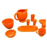 Vintage Mixed FIESTA Dishware Bundle - Qty 16 Pcs | Orange with Spice Rack