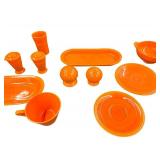 Vintage Mixed FIESTA Dishware Bundle - Qty 16 Pcs | Orange with Spice Rack
