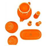 Vintage Mixed FIESTA Dishware Bundle - Qty 16 Pcs | Orange with Spice Rack