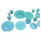 Vintage Mixed FIESTA Dishware Bundle - Qty 32 Pcs | Blue
