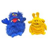 Puppet Bundle - Qty 2 | RARE 1987 Vintage Dak Yangjee Furbles Blue Plush Monster 15" Hand Puppet | 1986 WorldOfWonder Teddy Ruxpin Anything This Puppet