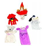 Set of Five Unique, Vintage-Style Plush Hand Puppets -DAKIN Henrietta Pussycat Hand Puppet ~ 1988 | Vintage New York Yankees squeaky dog puppet plush | vintage Alma