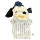 Set of Five Unique, Vintage-Style Plush Hand Puppets -DAKIN Henrietta Pussycat Hand Puppet ~ 1988 | Vintage New York Yankees squeaky dog puppet plush | vintage Alma