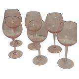 Ava Blush Pink Wine Glasses - Qty 6 | 8.5" tall, 2 7/8"D