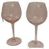 Ava Blush Pink Wine Glasses - Qty 6 | 8.5" tall, 2 7/8"D