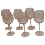 Ava Blush Pink Wine Glasses - Qty 6 | 8.5" tall, 2 7/8"D