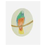 Vintage Jennifer Berringer Etching and Watercolor Parrot Print #115/400 | 23 1/4" x 17 7/8" x 18 1/8" | NO GLASS, THIN PLASTIC  SHEATH