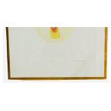 Vintage Jennifer Berringer Etching and Watercolor Parrot Print #115/400 | 23 1/4" x 17 7/8" x 18 1/8" | NO GLASS, THIN PLASTIC  SHEATH
