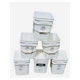 GALLON Square Empty Bucket with Handles - Qty 6 (Lids for 3 Buckets) (EMPTY AND CLEAN)