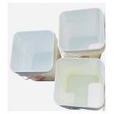 GALLON Square Empty Bucket with Handles - Qty 6 (Lids for 3 Buckets) (EMPTY AND CLEAN)