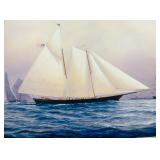 Yacht Painting 47 3/8" X 36 3/8" X 2" ***Large Silver Bubble Wrapping Bag***