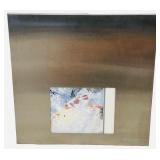 Brushed Stainless Steel Square Mixed Media Wall Sculptures featuring Koi Fish Scenes by Curtis Jere | 13" X 13" X 3/4" | 20" X 20" X 3/4"