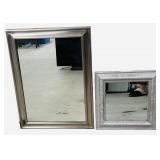 Silver Mirrors Bundle - Qty 2 | Flat: 24" X 18" X 1 1/8" | Textured: 14" X 14" X 1 1/4"