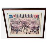 Framed Art Print titled "Stock Exchange" by artist Erik Freyman | 38" X 32" X 1"