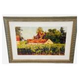 Framed Art Print titled "Chateaux at Buxy" by the American Impressionist painter Leonard Wren | 38 1/2" X 28 1/2" X 1 3/8"