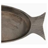 Black Cast Iron Fish-Shaped Grill and Serving Pan 18.5" X 2" Thick