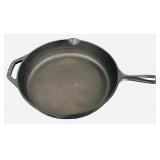 Black Cast Iron Pan with Double Spouts and Handle by The Lodge - 10" X 2" deep